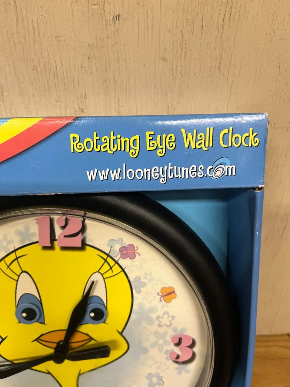 VTG Warner Brothers Looney Tunes Tweety Bird Wall Clock Rotating Eyes room